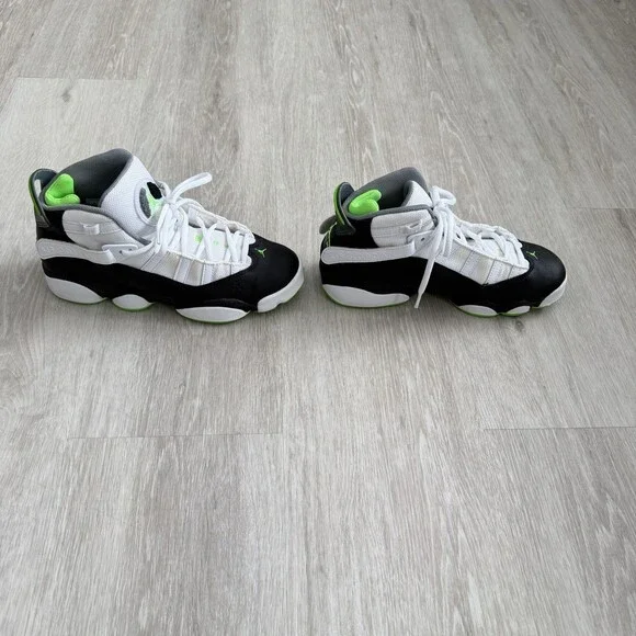 Nike JORDAN 6 Rings GS Sneakers Electric Green Black White 323419-130 Size 6.5Y - Picture 6 of 16